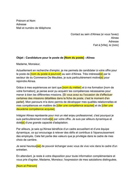 lettre de motivation alinéa